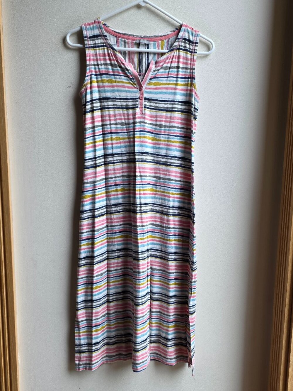 T By Talbots Colorful Striped Sleeveless Summer Dress Size Petite XS